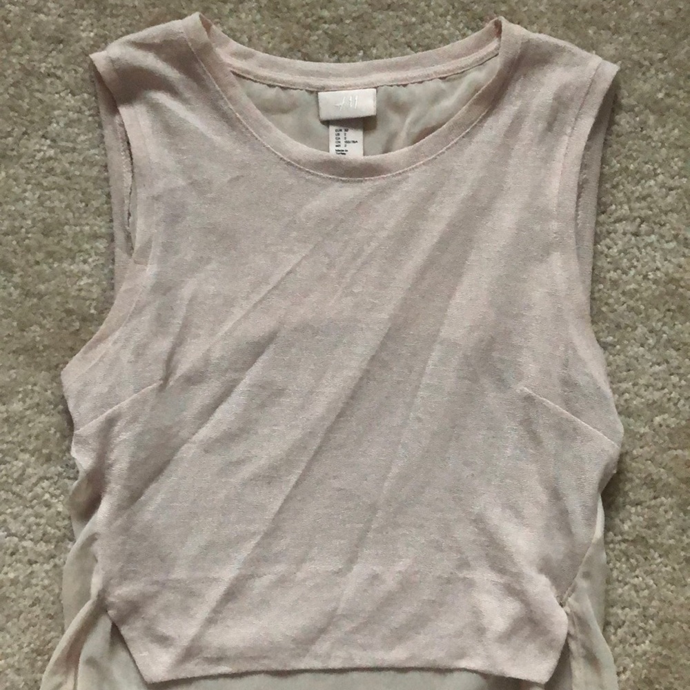 H&M Beige High-Low Crop Top - Picture 3 of 6